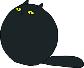Hand draw cute fat cat