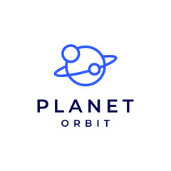 Obraz premium planet orbit logo vector modern simple line concepts