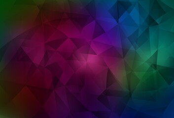 Dark Multicolor vector template with crystals, triangles.