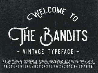Vintage Retro Alphabet Font Grunge Typeface