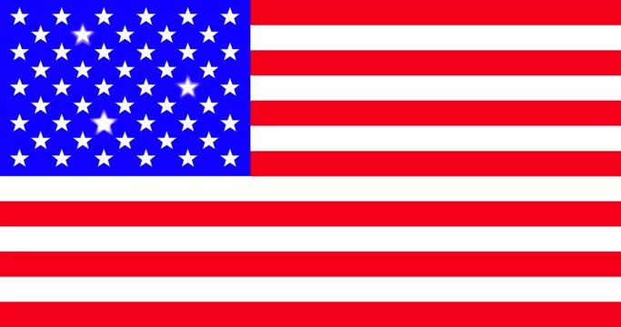 The American flag the Stars and Stripes animation with the stars twinkling