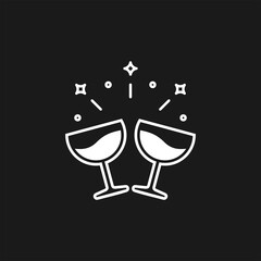 Wineglass flat vector icon. Drink flat vector icon