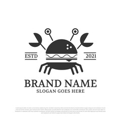 Burger Crab logo design idea, best for fast food logo brand