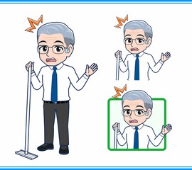 掃除をしている社長