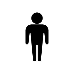 Strong person icon. A muscular man with big shoulders. Strength man silhouette. Gym logotype. Vector illustration