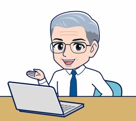 年配のサラリーマンの男性