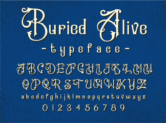Vintage Typeface Grunge Font Alphabet