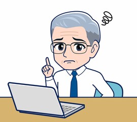 年配のサラリーマンの男性