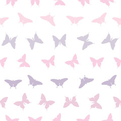 Pastel butterfly seamless repeat pattern design.