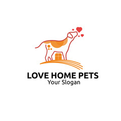 Love Home Pets logo vector concept, icon, element, and template for company