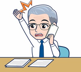 仕事をしているサラリーマンの男性