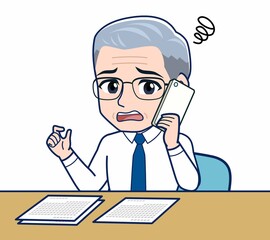 仕事をしているサラリーマンの男性