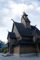 Fototapeta premium Vang Stave Church in Karpacz in the Karkonosze mountains of Poland