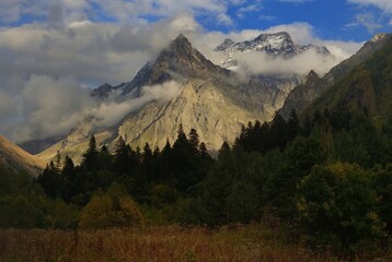 Evening in mountains