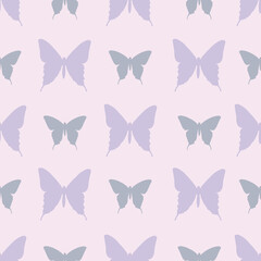 Cute butterfly silhouette seamless repeat pattern