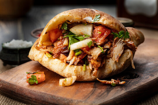 Turkish chicken doner sandwich. Fast food