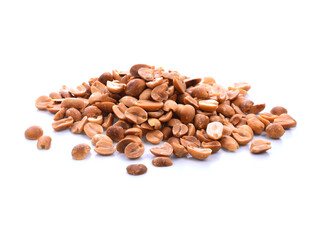 roasted peanuts isolated on white background