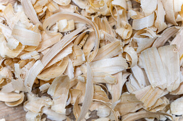 lots of wood sawdust