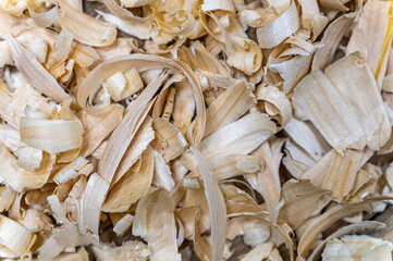 lots of wood sawdust