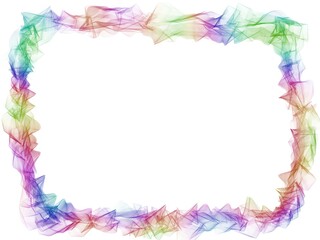 Fototapeta na wymiar Frame with rainbow colored waves on the white background illustration