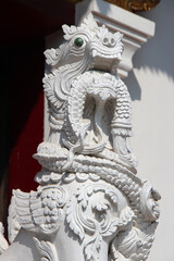 Fototapeta na wymiar statue of a lion (?) in a buddhist temple (wat duang di) in chiang mai (thailand) 