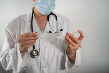 Doctor in hospital with mask.