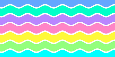 Abstract colorful lines wavy stripes  background. Unicorn rainbow pattern.