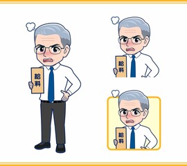 給料をもらった年配の男性