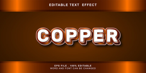 copper text effect editable