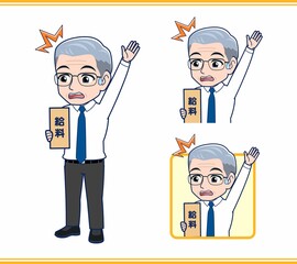 給料をもらった年配の男性