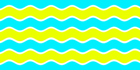 Blue white and yellow color wave pattern texture background. Use for design summer holiday concept.