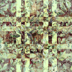 Watercolor seamless pattern. Abstract background with colorful spring field 