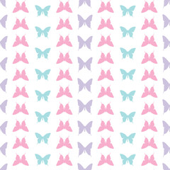 Colorful seamless butterfly repeat pattern background