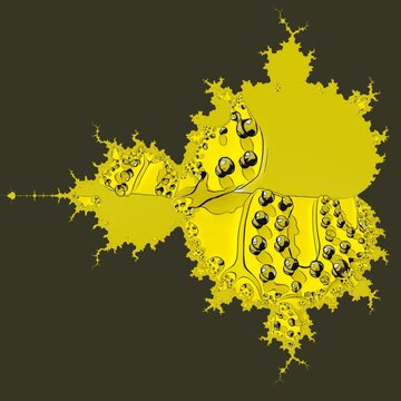 pattern and fractal designs based on here come the sun in vivid yellow