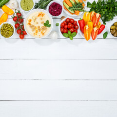 Vegetables background healthy vegan clean eating copyspace copy space organic food wooden board square
