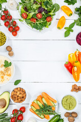 Vegetables background healthy vegan clean eating organic food superfood copyspace copy space wooden board portrait format