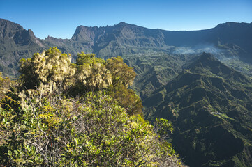 Panoramic view of the mountains in Cilaos - R&eacute;union Island