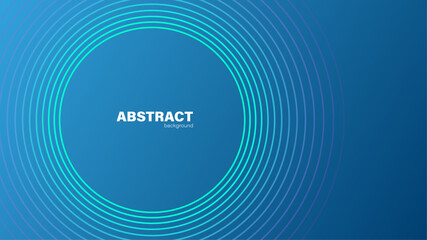 Abstract blue background and circle lines, background with copy space for design, vector.