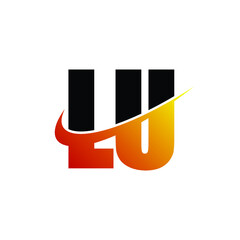 Letter LU simple logo design vector