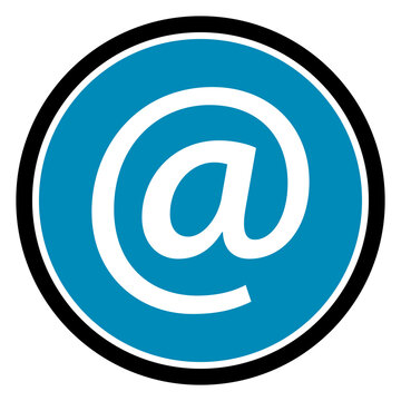 Blue Contact Email Button. Vector Icon.