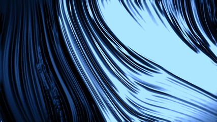 Abstract blue black metal waves background with waves luxury. 3d illustration, 3d rendering.