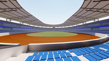 陸上競技場 スタジアム 無観客 イラスト17 Wall Mural 啓文 佐々木