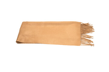 Brown scarf isolated on white background.