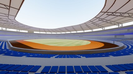 陸上競技場 スタジアム 無観客 屋根なし イラスト68 Wall Mural Hiro Studio