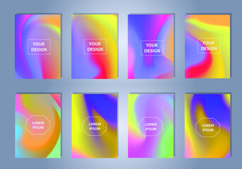 Set of abstract gradient banners. Minimal style color background. Template for wallpaper, mobile app, screen
