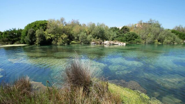 Spundulata Maggiore is a pond in the Palude del Capitano Nature Reserve (swamp of the captain), Nard&ograve;, Salento, Lecce, Apulia, Italy