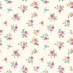 Hand drawn floral seamless pattern texture. Vintage style. - 414639354