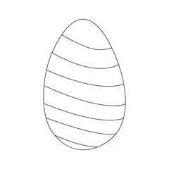 A jpeg illustration of an egg ornamented with spiral stripes isolated on white background. Designed as a coloring book page for adults and kids, prints, wraps, background.