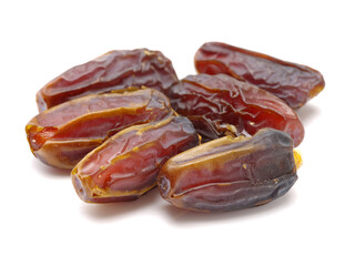 medjool dates on white background