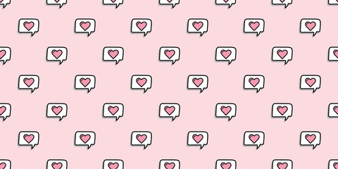 Love, heart messages seamless repeat pattern background